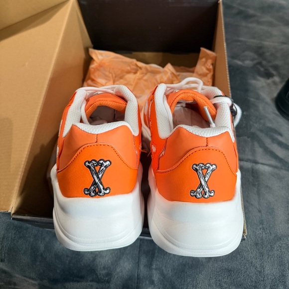 Orange and White Sneakers Size 10 - Picture 3 of 6